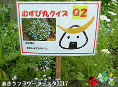 中庭でむすび丸クイズ