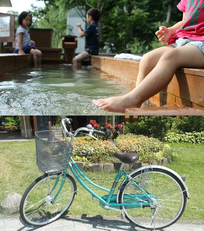 足湯「寿右エ門の湯」と「レンタサイクル」が始まります！