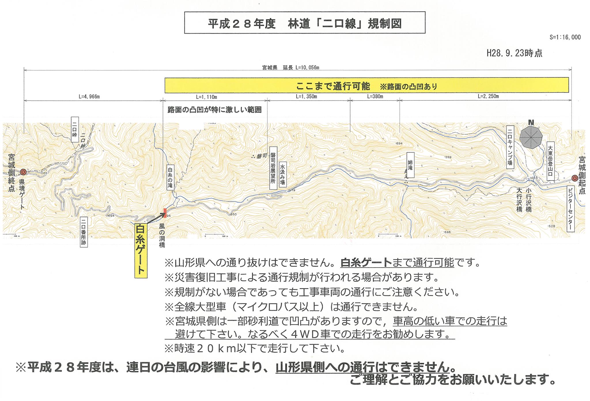 林道「二口線」の通行規制について