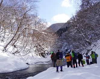 Hiking with snowshoes